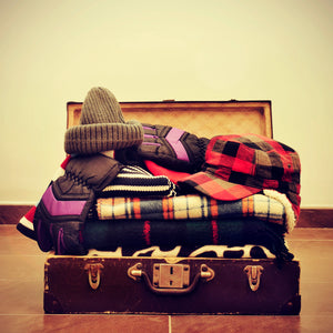 Luggage with winter clothing